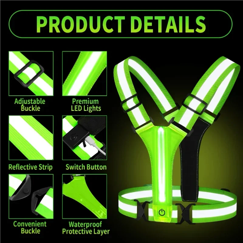 LED Reflective Vest Running Ge - Running Gear For Night 리뷰 및 가격