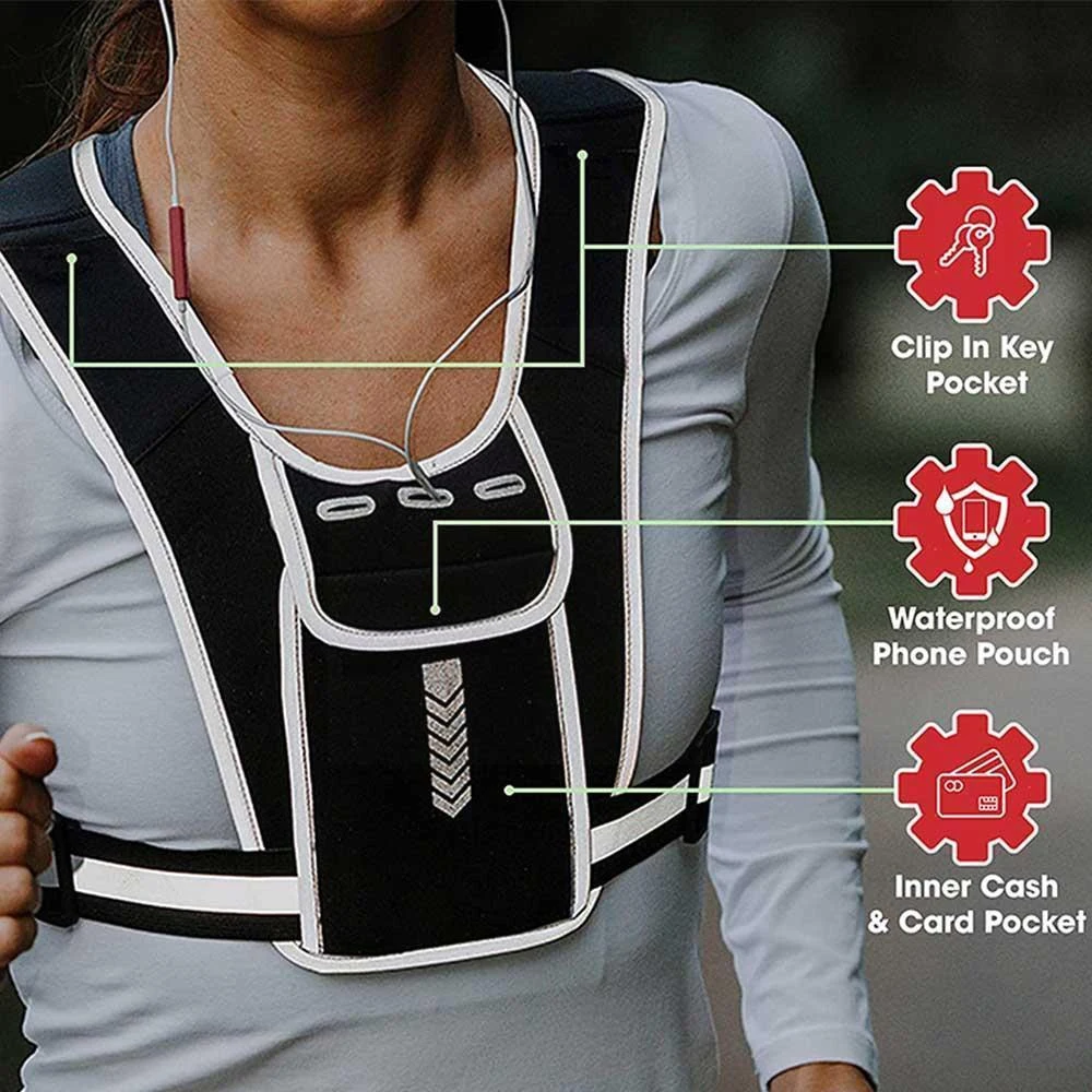 남녀공용 러닝 조끼, 방수 휴대폰 및 키 파우치, 반사 - Running Gear Phone Holder 리뷰 및 가격