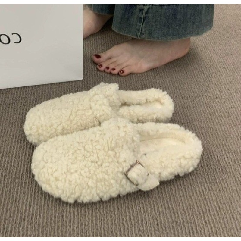 여성용 겨울 패션 코르크 인솔 따뜻한 플러시 슬리퍼 신 - Insole Arch Support 리뷰 및 가격